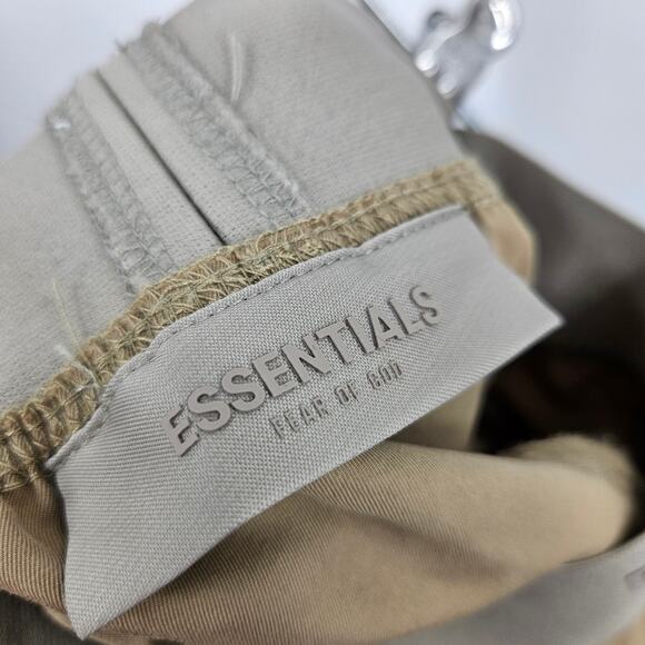 Fear of God Essentials Cargo Skirt Brown Tan Elastic Waist Mini Pockets Size S - Picture 4 of 5